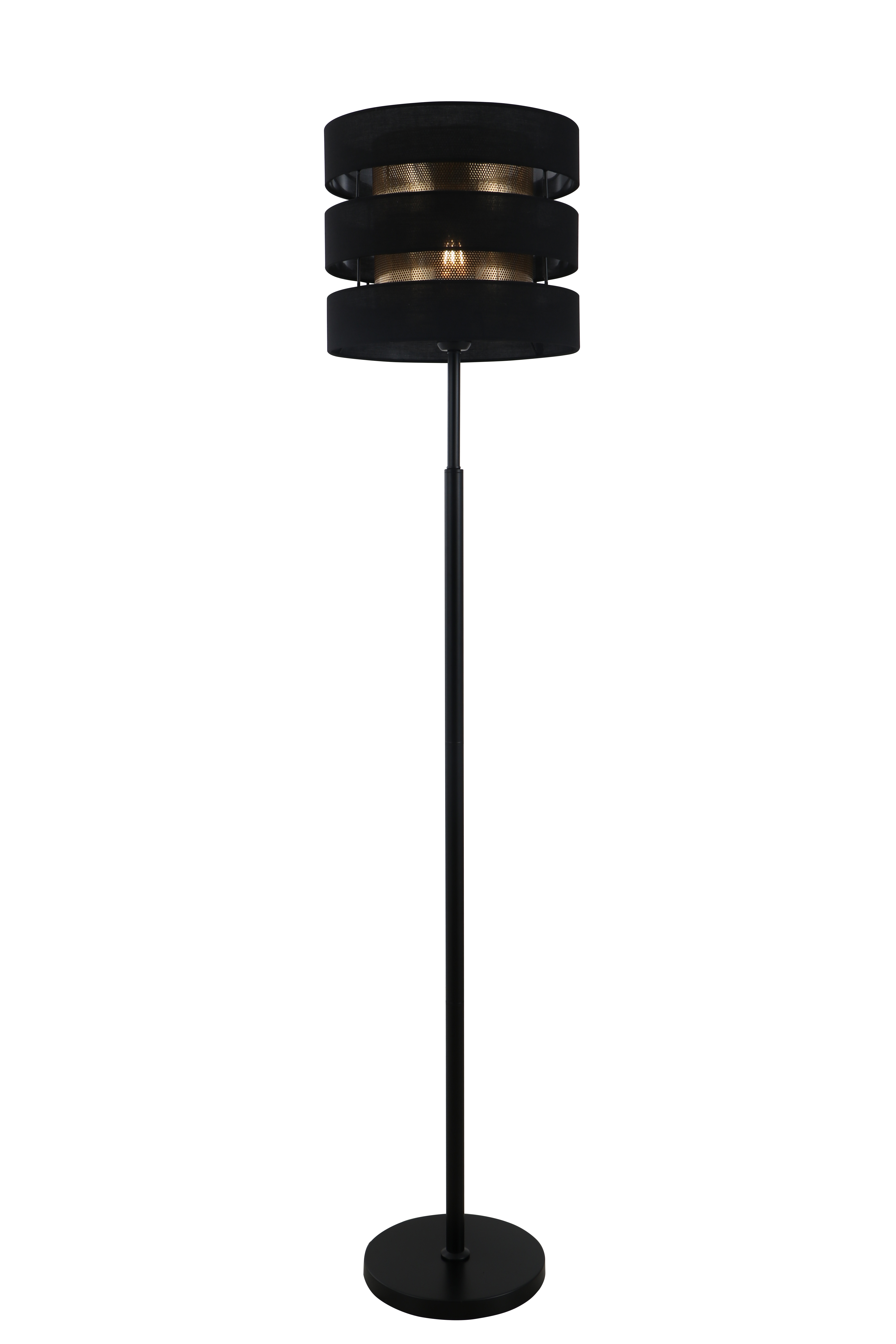 Jak ovlivňuje geometrické rozložení duálního stínu černé podlahové lampy rozložení světla a prostorovou estetiku?