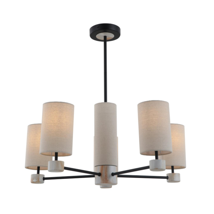 Kovová závěsná lampa 5-Light Linen béžová