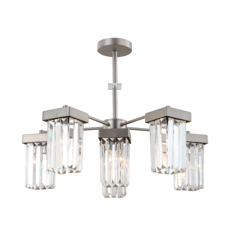 6-světlý nikl Modern K9 Crystal Strop Chanderier