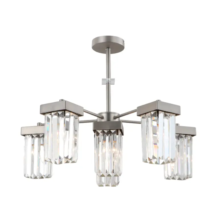 6-světlý nikl Modern K9 Crystal Strop Chanderier