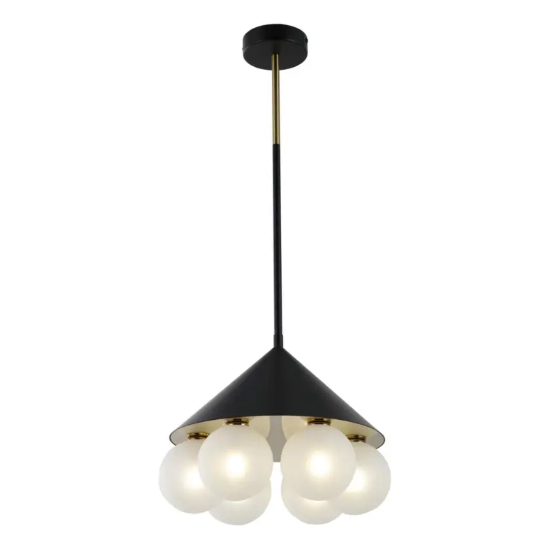 Minimalistická geometrická závěsná lampa se 6 světly