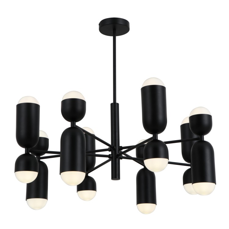 Černé kovové paže 16 bulb přívěsky světla