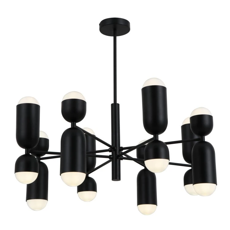 Černé kovové paže 16 bulb přívěsky světla