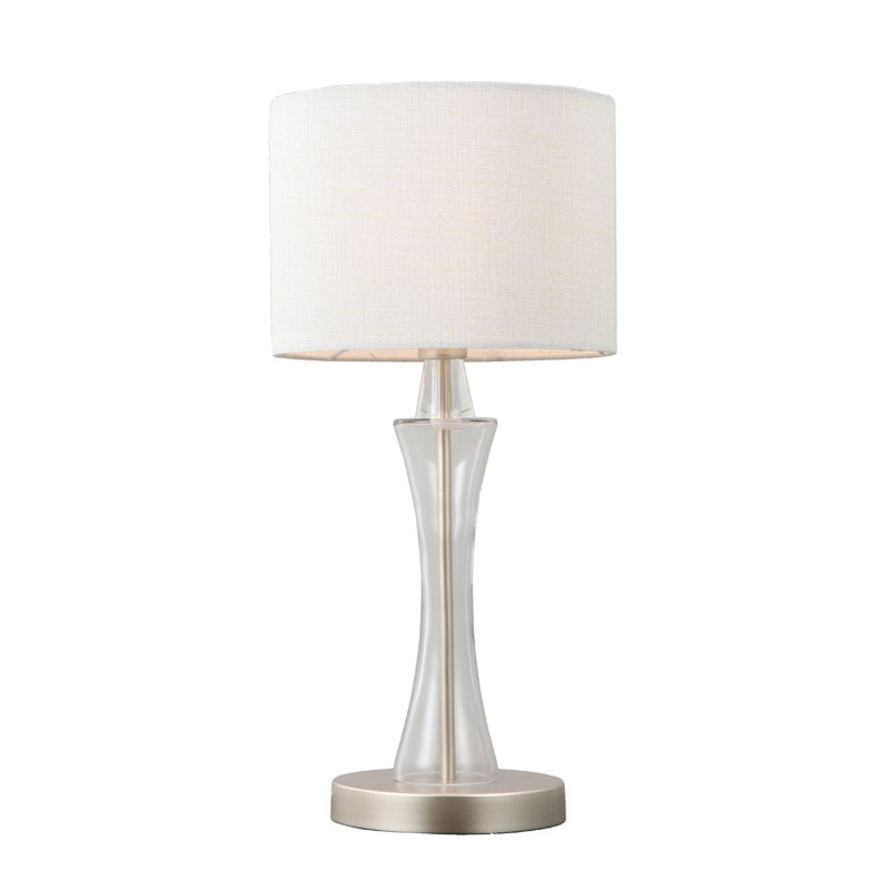 Současná krémově bílá textilní stolní lampa