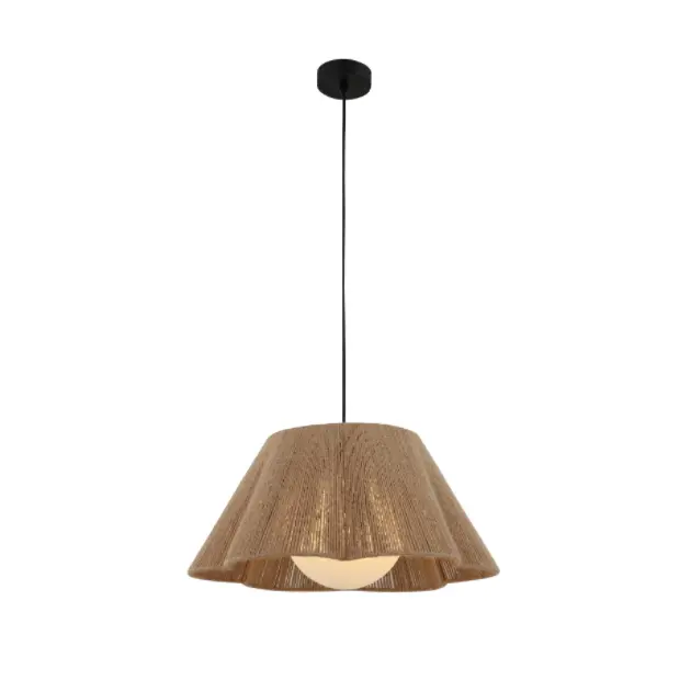 Konopné Provazy A Skleněné Stínidlo Závěsná Lampa
