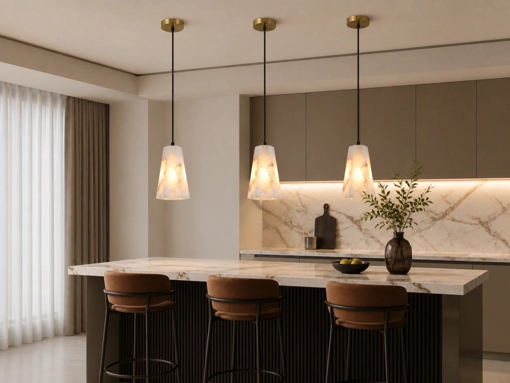Strong Lighting natural alabaster mini pendant light