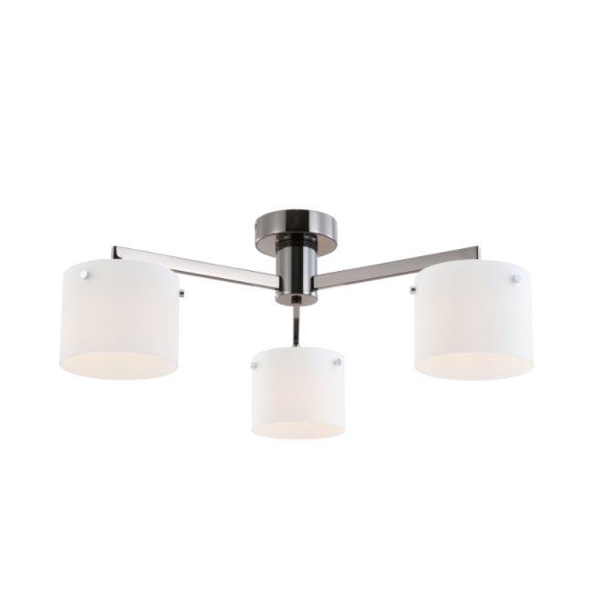 Minimalistická 3-osvětlení černé chromové stropní lampa