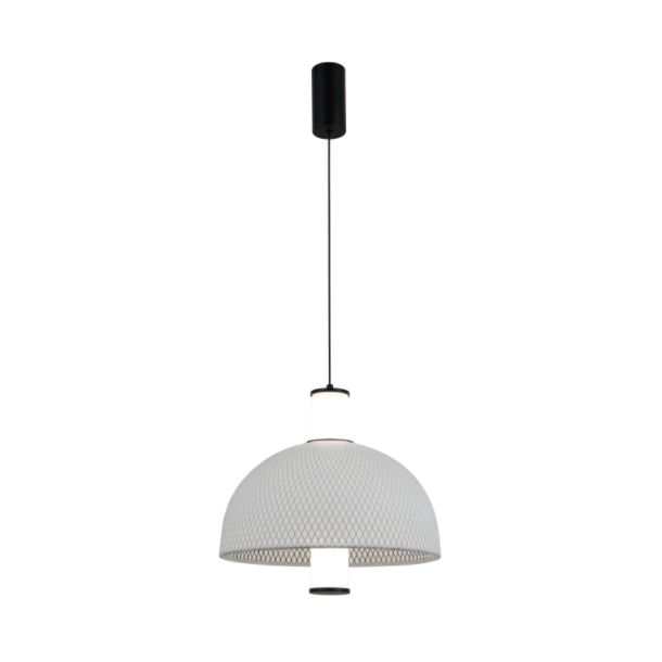 Minimalistická LED závěsná lampa z hedvábné síťoviny