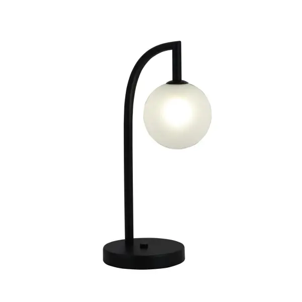 Minimalistická kulovitá skleněná stolní lampa
