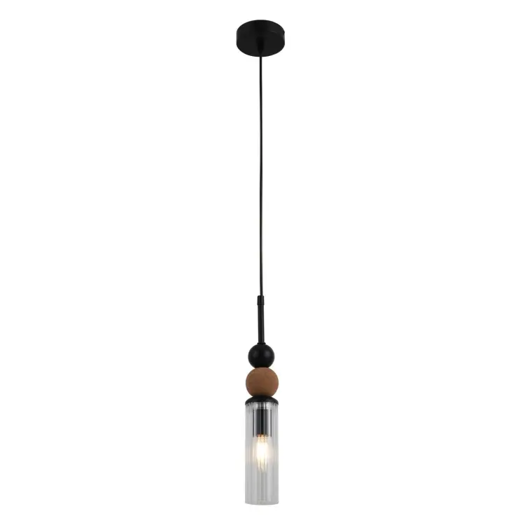 Minimalistická dřevěná kuličková závěsná lampa