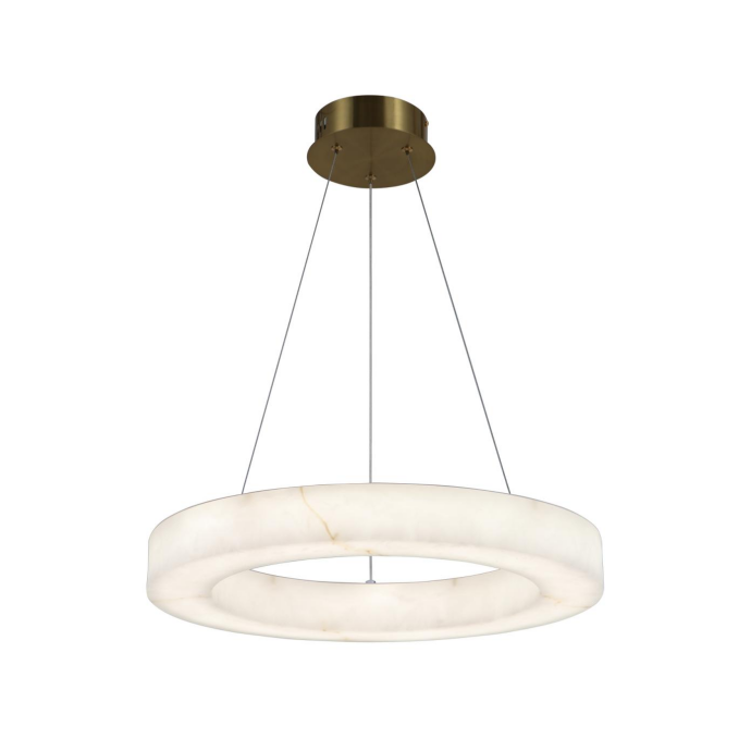 Moderní závěsné LED svítidlo z alabastrového prstenu