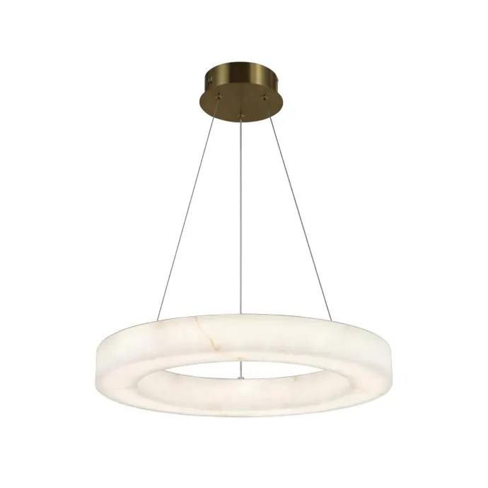 Moderní závěsné LED svítidlo z alabastrového prstenu