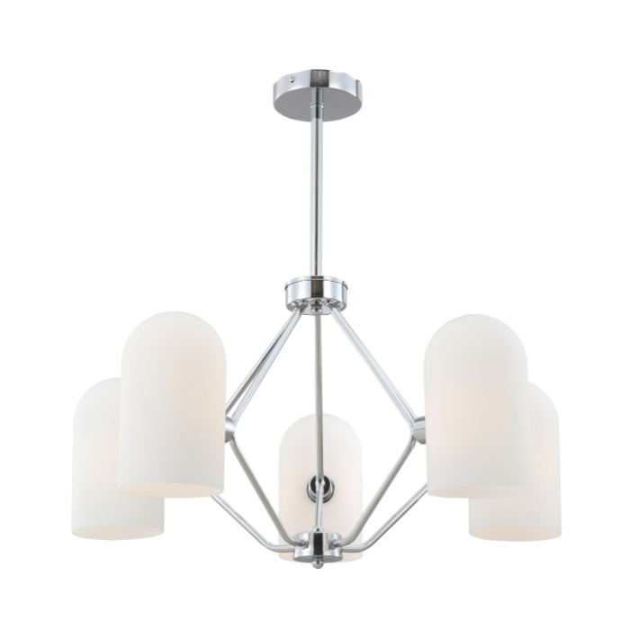Vintage Chrome 5-Light Lustr