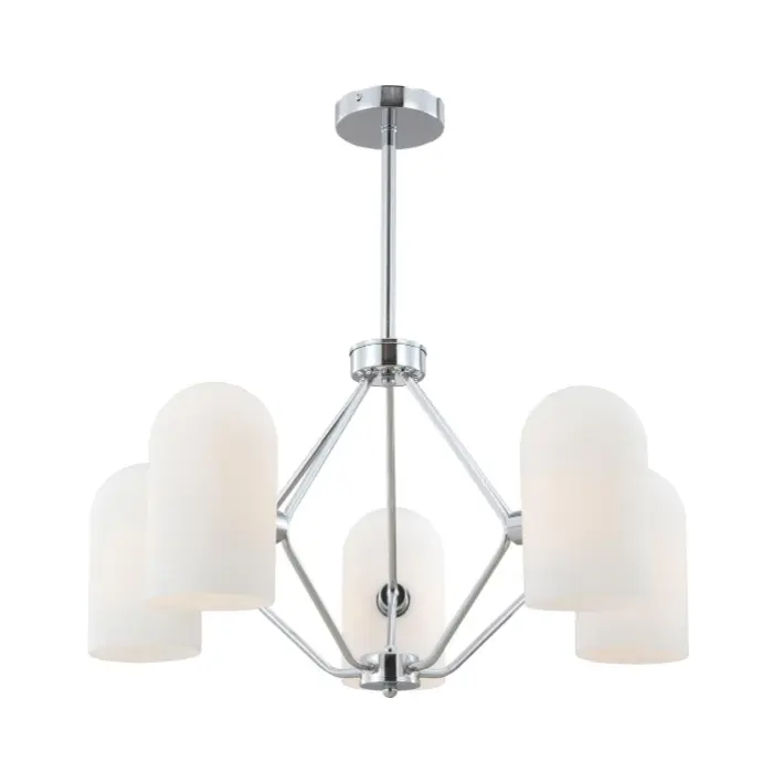 Vintage Chrome 5-Light Lustr